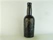 23326 Old Antique Black Glass Beer Bottle Stout Pictorial Newcastle Emmerson
