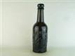 23339 Old Antique Black Glass Beer Bottle Stout Pictorial Newcastle Bradford