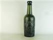 23341 Old Antique Black Glass Beer Bottle Stout Pictorial Newcastle Bradford