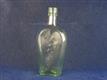 54772 Old Vintage Antique Glass Bottle Whisky Spirits Hip Flask Grapes Pictorial