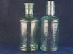 54763 Old Vintage Antique Glass Ink Bottle Inkwell Staffords Master Bulk x2