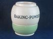 54627 Old Vintage Antique Pottery Kitchenalia baking Powder Jar Printed Pot