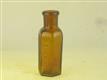 54503 Old Vintage Antique Glass Poison Bottle Hexagnol NTB RIDDEL