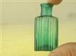 54501 Old Vintage Antique Glass Poison Bottle Rectangular NTB Small Teal