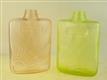 54577 Old Vintage Antique Bottle Jar Uranium Glass Art Deco perfume cream x2