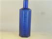 54573 Old Vintage Antique Glass Poison Bottle Hexagnol NTB Sheared lip Blue