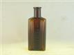 54410 Old Vintage Antique Glass Poison Bottle Amber Brown NTB Rectangular