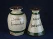 41692 Old Vintage Antique Printed Pot Lid Keiller Jar Torquay Ware Perfume x2