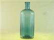 55012 Old Antique Glass Poison Bottle Medicine Cure patent Unusual Oval Blue